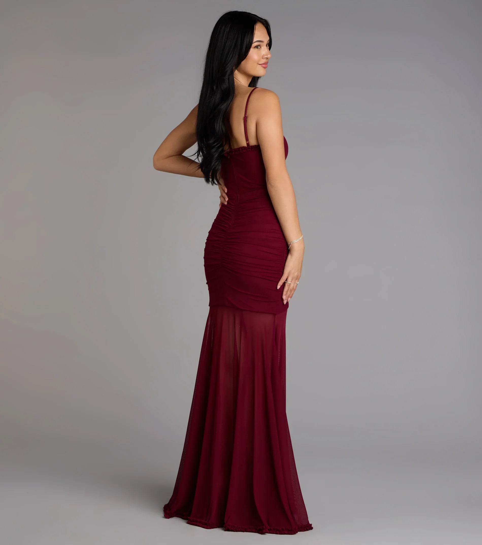 Sherrie Mesh Slit Mermaid Formal Dress
