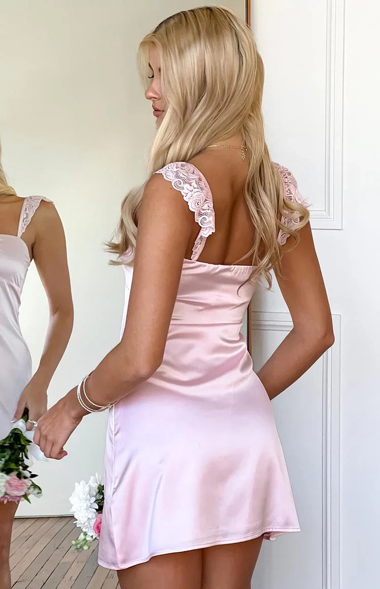 Raph Light Pink Party Mini Dress