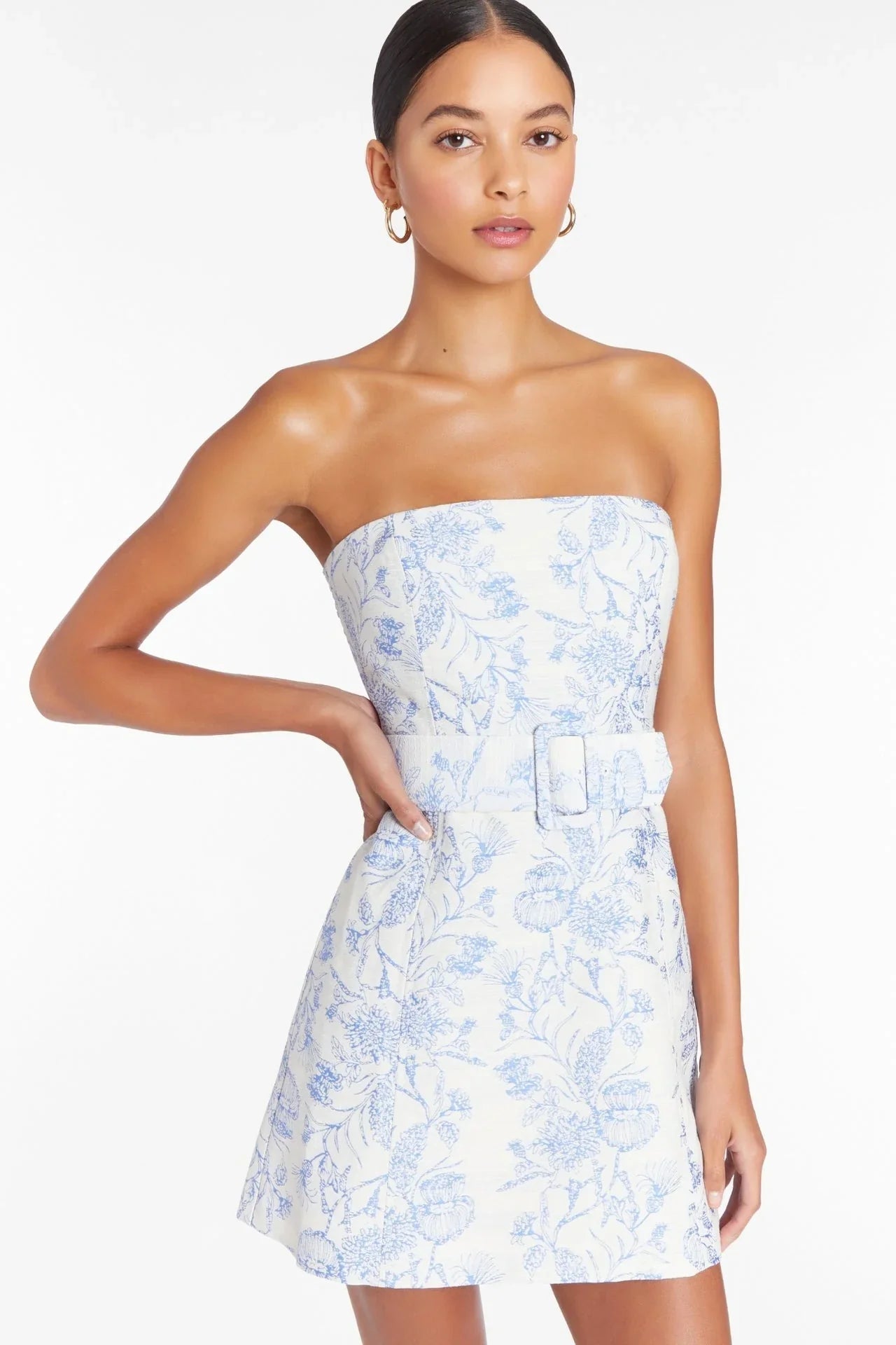 Slim Fit Tube Top Strap Floral Mini Dress