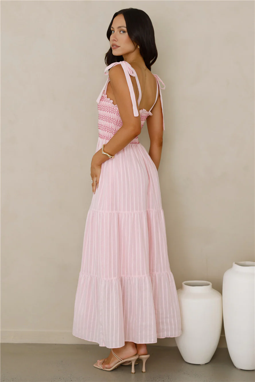 Twirl Delight Maxi Dress Pink